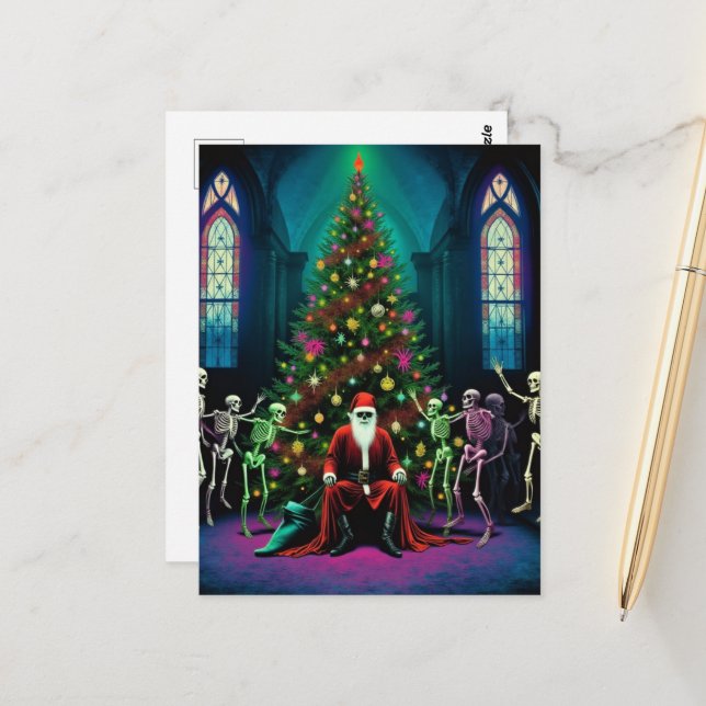 Postal Santa y los esqueletos bailarines (Anverso/Reverso In Situ)