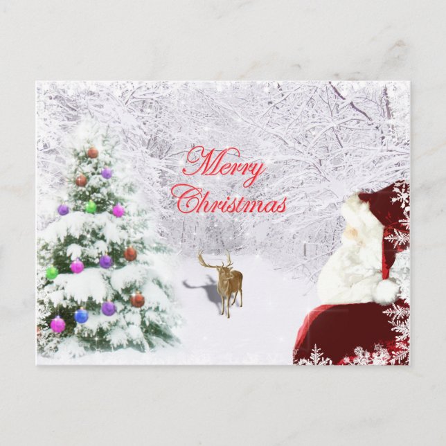Postal Santa y los renos (Anverso)