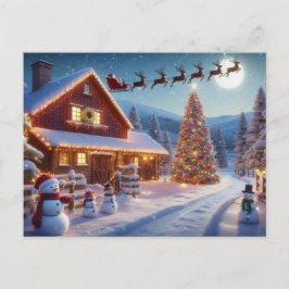 Postal Santa y los renos