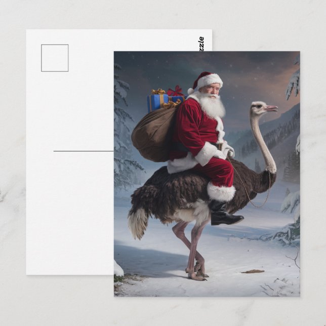 Postal Santa y Ostrich (Anverso / Reverso)