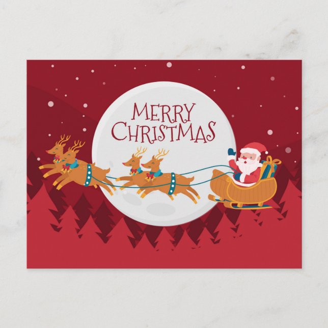 Postal Santa y Sleigh (Anverso)