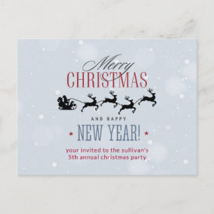 Postal Santa y su Fiesta de Navidades de renos voladores