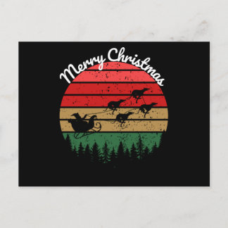 Postal Santas Sleigh arrastradas por los grises