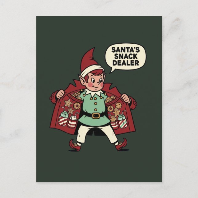 Postal Santa's Snack Dealer Christmas Elf (Anverso)