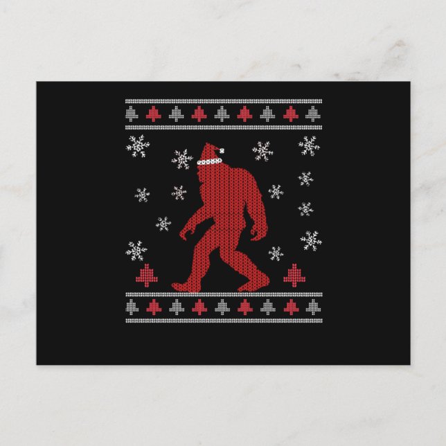 Postal Santasquatch Bigfoot Santa Claus Sasquatch (Anverso)