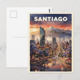 Postal Santiago Chile Viaje Vintage