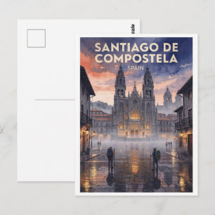Postal Santiago de Compostela España Viaje Vintage
