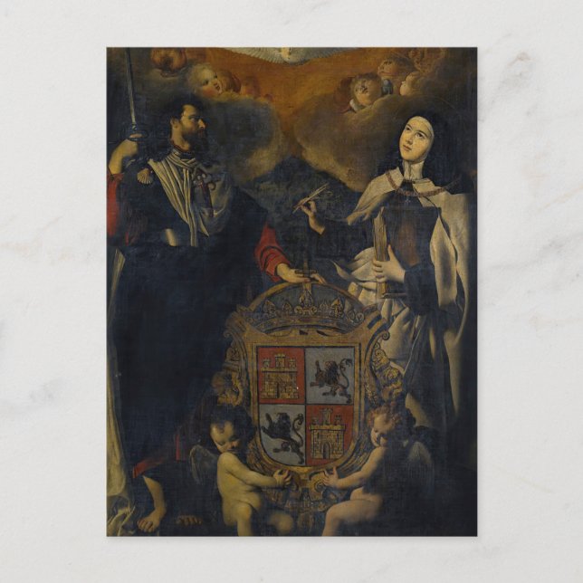 Postal Santiago el Grande junto a la Escuela de Madrid (Anverso)