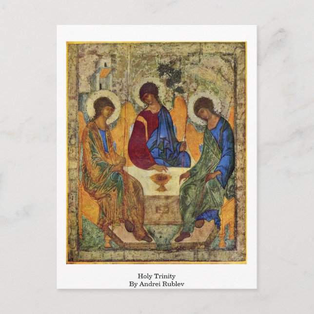 Postal Santísima Trinidad Por Andrei Rublev (Anverso)