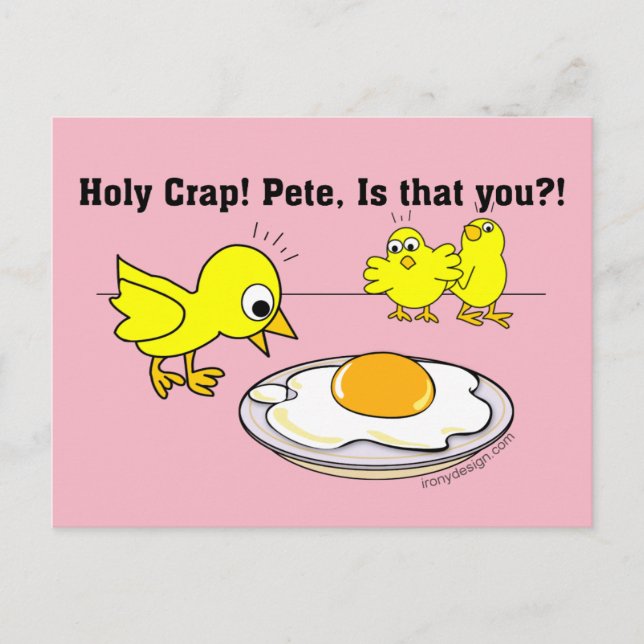Postal ¡Santo Crap! Pete, ¿eres tú? Rosa (Anverso)