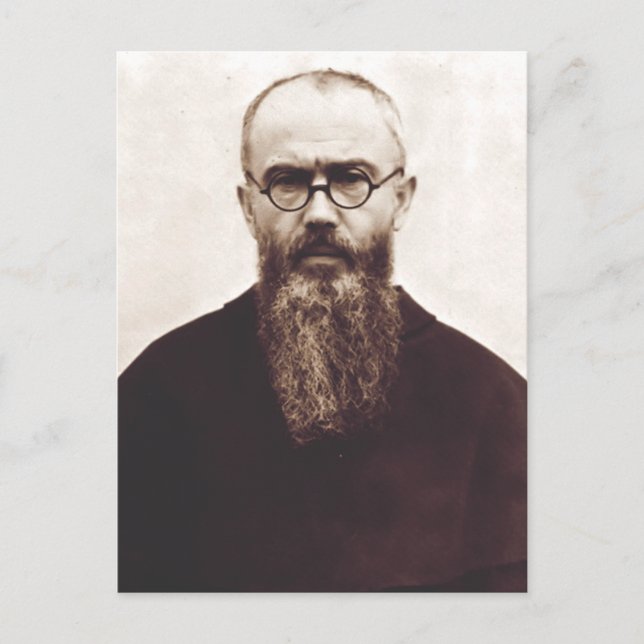 Postal Santo Maximiliano Kolbe sacerdote católico polaco (Anverso)