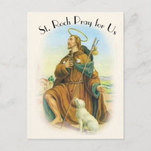 Postal Santo Patrocinador italiano de San Roque Rocco