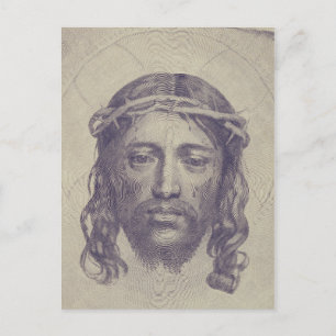 Postal Santo Rostro en el Velo de Santa Verónica
