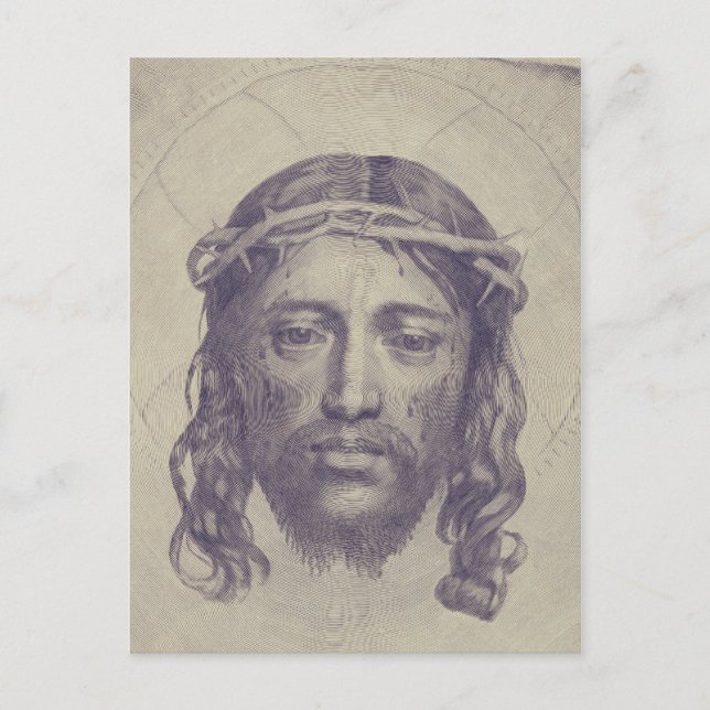 Postal Santo Rostro en el Velo de Santa Verónica (Anverso)