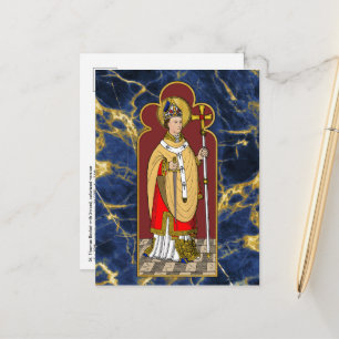 Postal Santo Tomás Becket con Espada (M 033; Coloreado)