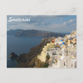 Postal Santorini al atardecer