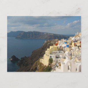 Postal Santorini al atardecer