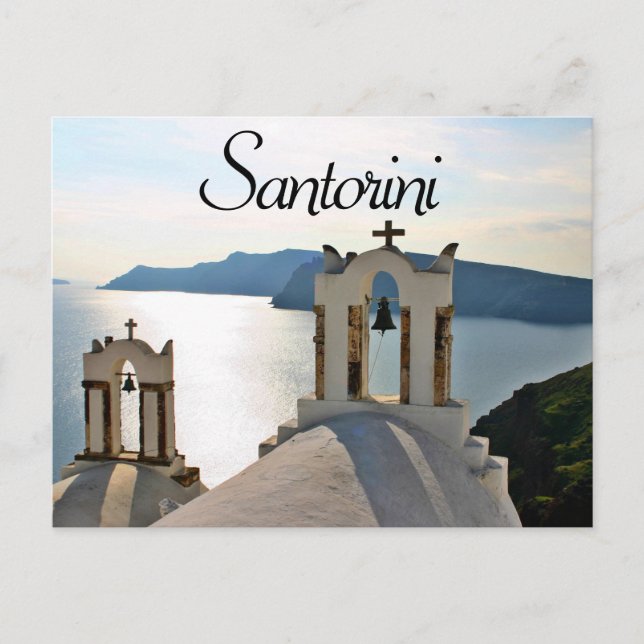 Postal Santorini Bell Tower Grecia (Anverso)