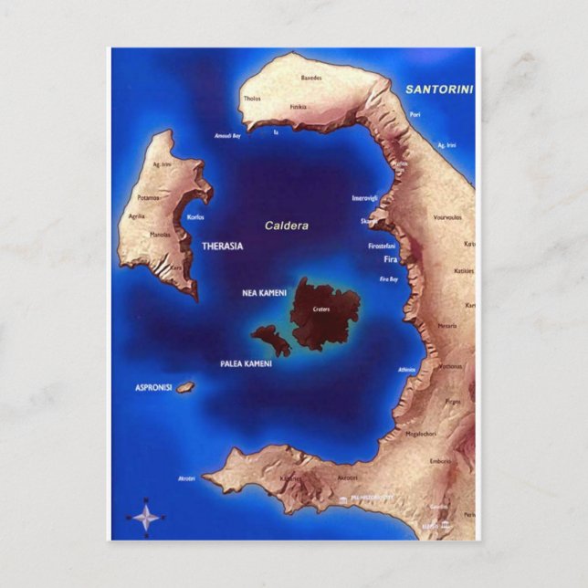 Postal santorini-caldera-map.jpg (Anverso)