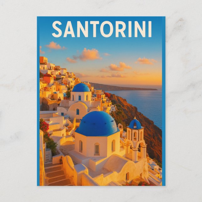Postal Santorini – El paraíso isleño de Grecia (Anverso)