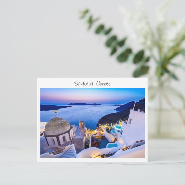 Postal Santorini en Grecia (Anverso de pie)