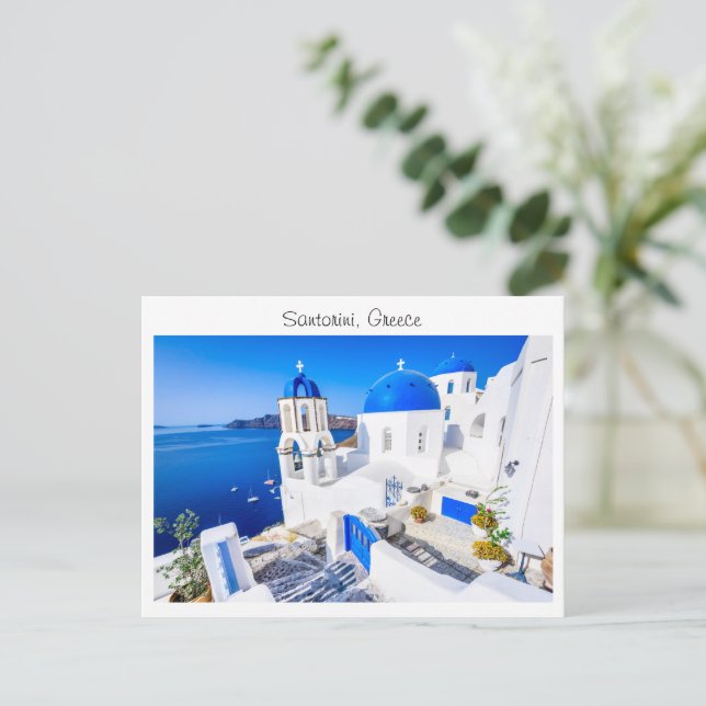 Postal Santorini en Grecia (Anverso de pie)