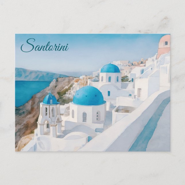Postal Santorini, Grecia (Anverso)