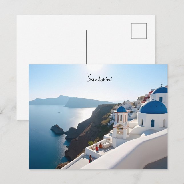 Postal Santorini Grecia (Anverso / Reverso)