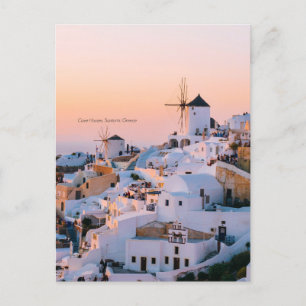 Postal Santorini, Grecia, fotografía panorámica,