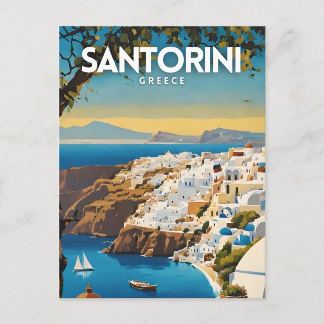 Postal Santorini Grecia Nostalgic Travel (Anverso)