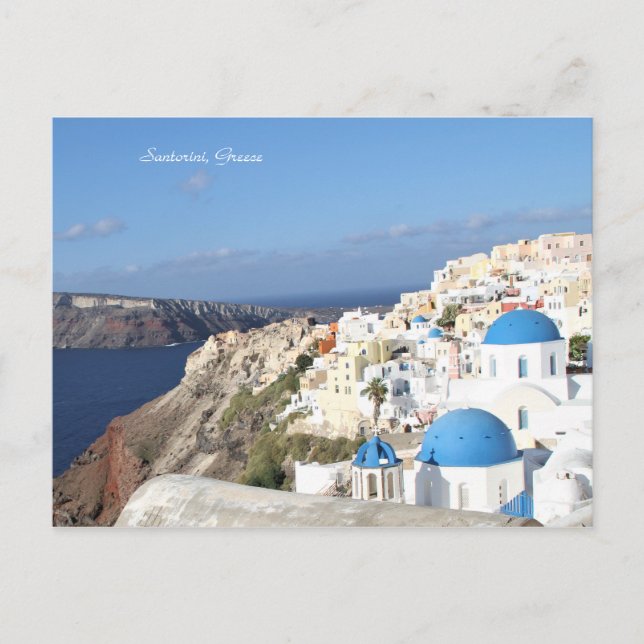 Postal Santorini, Grecia, Postcard. Isla, (Anverso)