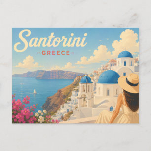 Postal Santorini, Grecia - The Lady in the Hat Travel