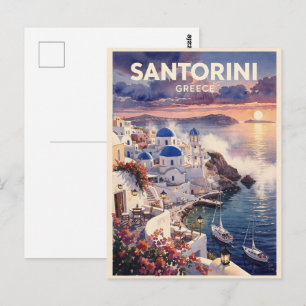 Postal Santorini Grecia Viaje Vintage