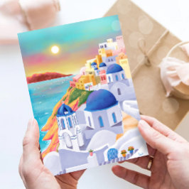 Postal Santorini Imprimir Grecia Arte Imprimir Europa Via