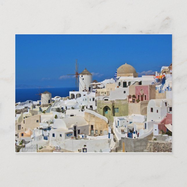 Postal Santorini Oia (Anverso)