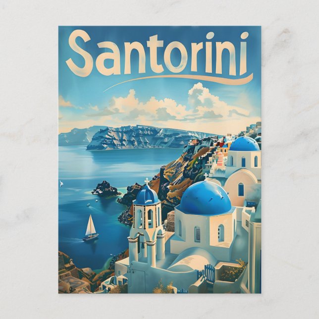 Postal Santorini Vintage (Anverso)