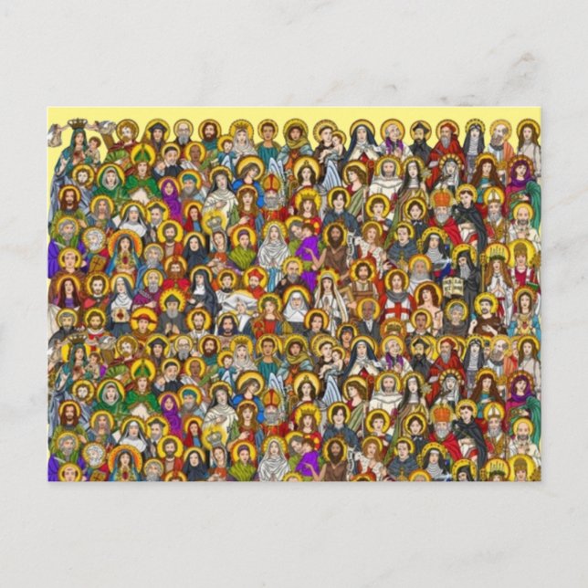 Postal Santos, Todos los santos, Santos católicos (Anverso)