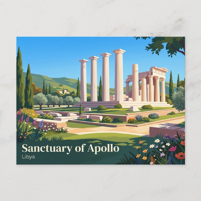 Postal Santuario de Apolo Libia (Anverso)