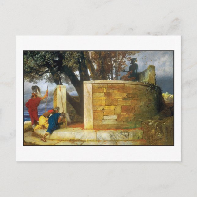 Postal Santuario de Hércules por Bocklin (Anverso)