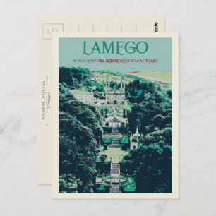 Postal Santuario de Lamego en el Ilustracion de Portugal
