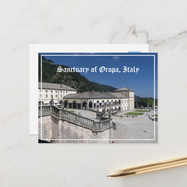 Postal Santuario de Oropa, Piamonte, Italia (Anverso/Reverso In Situ)