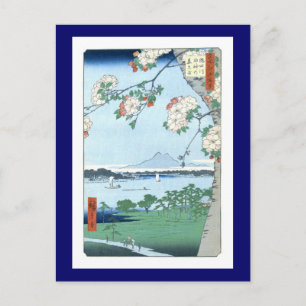 Postal Santuario Suijin Massaki Hiroshige Arte Japonés Fi