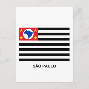 Postal São Paulo, Brasil ondeando la bandera