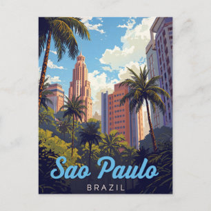 Postal São Paulo Brasil Paisaje Urbano Tropical
