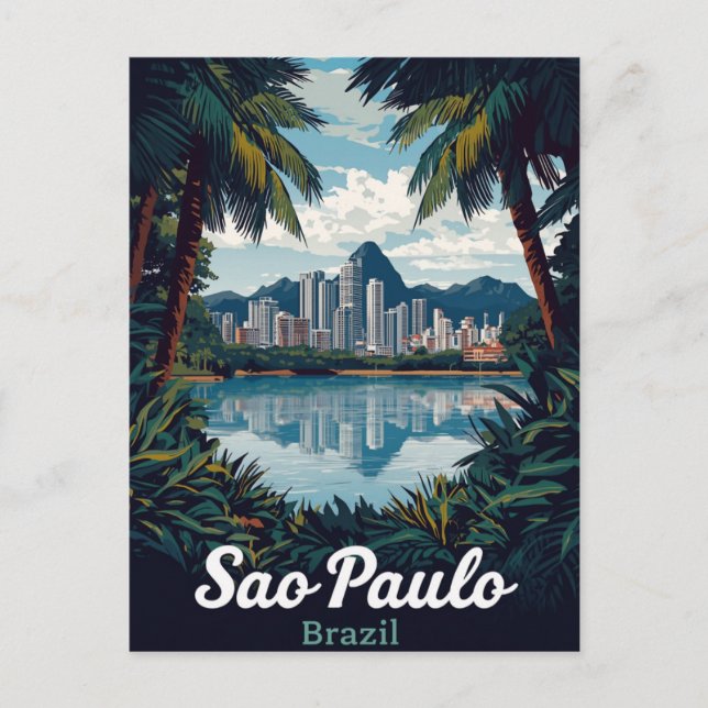Postal São Paulo Brazil Tropical City Skyline (Anverso)