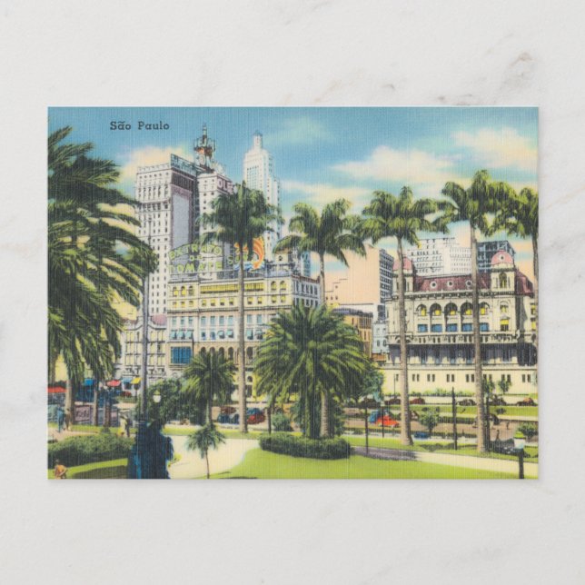 Postal Sao Paulo vintage, Brasil (Anverso)