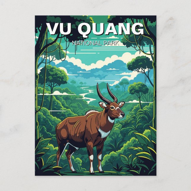 Postal Saola en el Parque Nacional Vu Quang Viajes de Vie (Anverso)