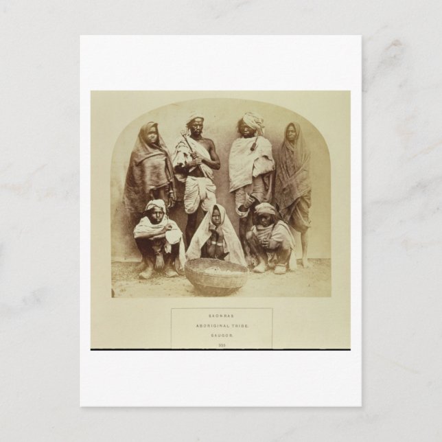Postal Saonras, tribu aborigen de Saugor, centro (Anverso)
