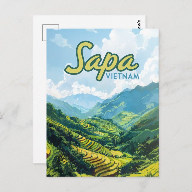 Postal Sapa Vietnam Asia Terrazas de arroz Viajes de époc (Anverso / Reverso)