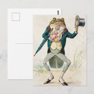 Postal Sapito Victoriano Elegante con Traje de Mañana